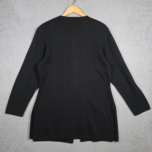Vintage Laura By Alyzia Long Cardigan Women Size M/L Black Dark Academia Goth 80 - Picture 5 of 12